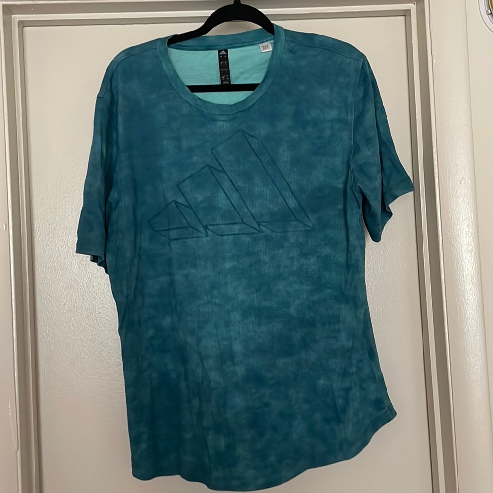 Blue Green Adidas Kids Large T-shirt